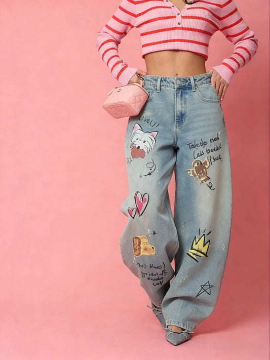 NATHY DENIM BARREL PANTS