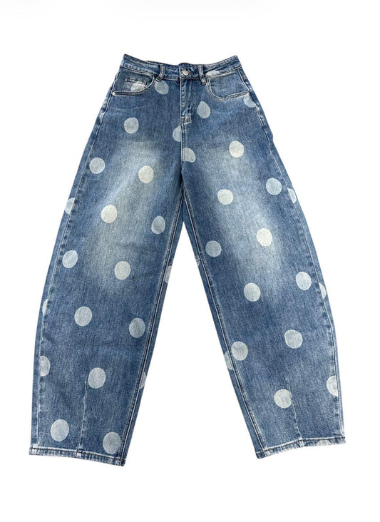 BARREL DOTS DENIM PANTS