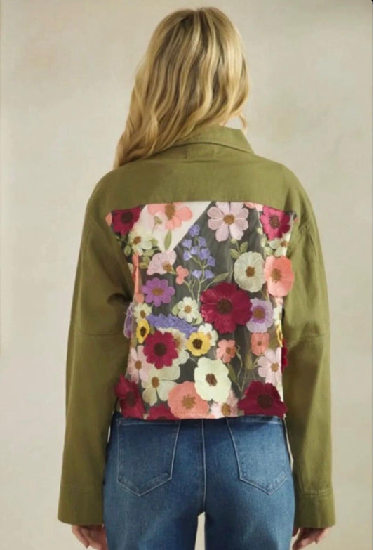 FLORAL GREEN JACKET