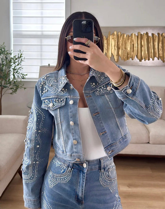 PEARL DENIM JACKET