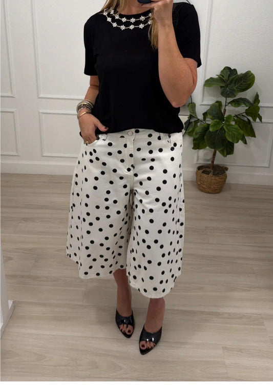 POLKA DOTS BERMUDA PANTS